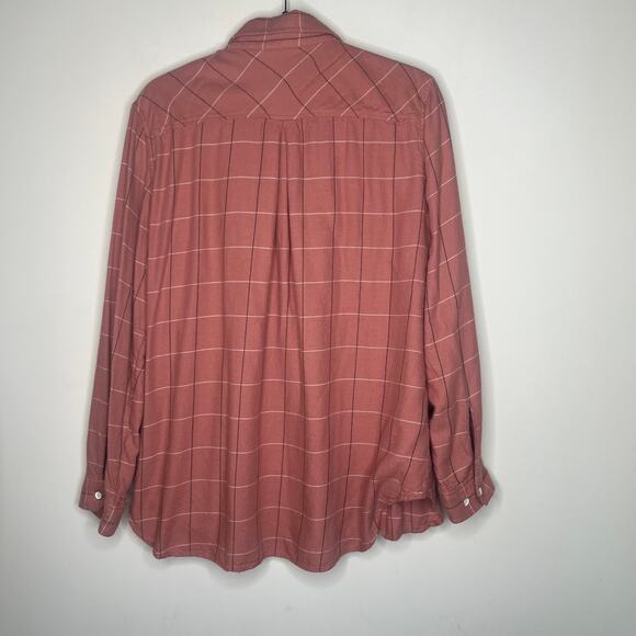 Rag & Bone Pink Quinn Plaid Cotton Blend Button Down Shirt XL - Picture 4 of 6